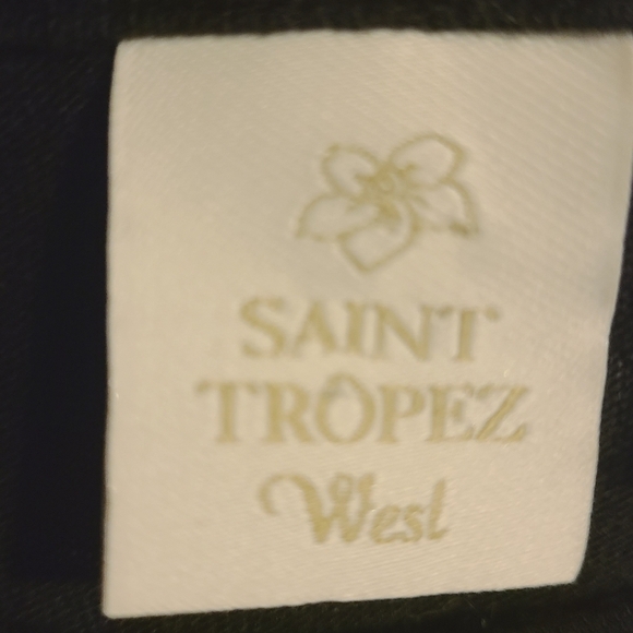 Saint Tropez West | Women's Black Colorblock Linen Tank (Size Medium) - Picture 2 of 10